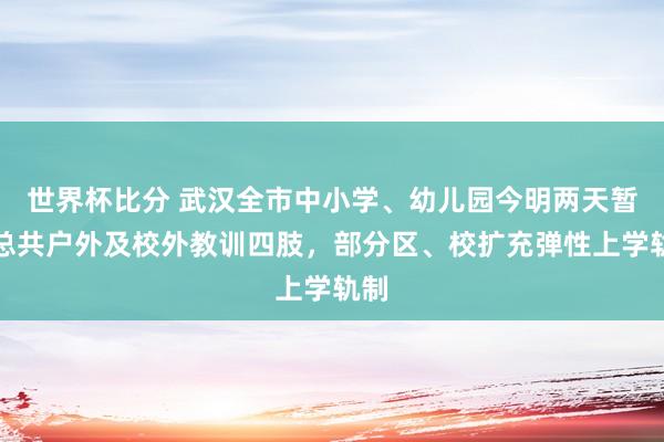 世界杯比分 武汉全市中小学、幼儿园今明两天暂停总共户外及校外教训四肢,部分区、校扩充弹性上学轨制