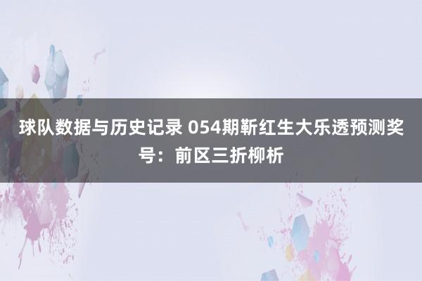 球队数据与历史记录 054期靳红生大乐透预测奖号:前区三折柳析