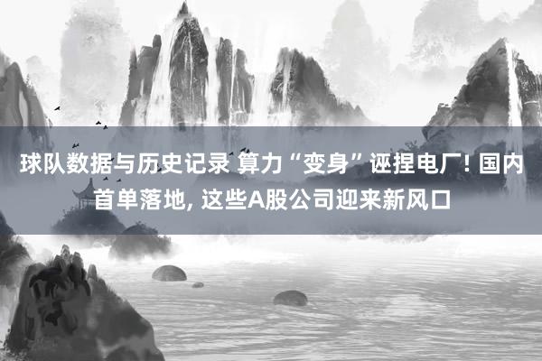 球队数据与历史记录 算力“变身”诬捏电厂! 国内首单落地, 这些A股公司迎来新风口
