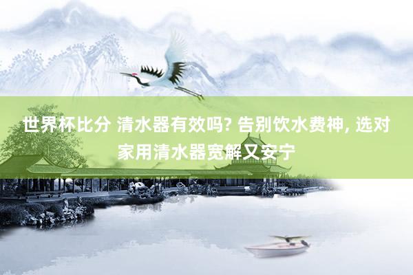 世界杯比分 清水器有效吗? 告别饮水费神， 选对家用清水器宽解又安宁