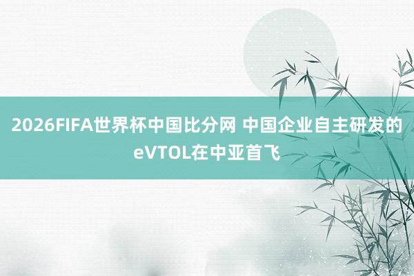 2026FIFA世界杯中国比分网 中国企业自主研发的eVTOL在中亚首飞