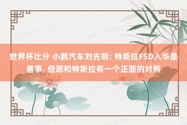世界杯比分 小鹏汽车刘先明: 特斯拉FSD入华是善事, 但愿和特斯拉有一个正面的对照