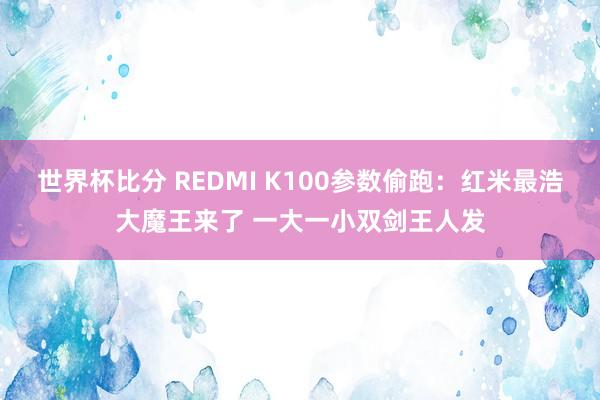 世界杯比分 REDMI K100参数偷跑：红米最浩大魔王来了 一大一小双剑王人发