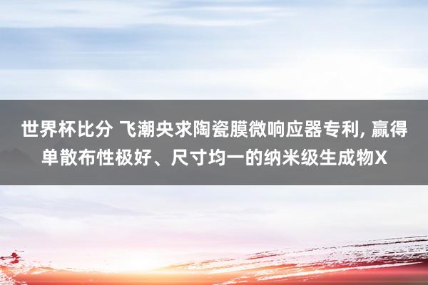 世界杯比分 飞潮央求陶瓷膜微响应器专利, 赢得单散布性极好、尺寸均一的纳米级生成物X