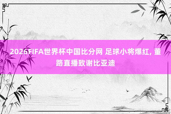 2026FIFA世界杯中国比分网 足球小将爆红, 董路直播致谢比亚迪