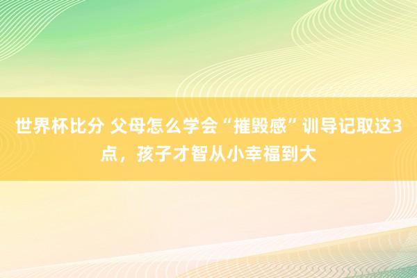 世界杯比分 父母怎么学会“摧毁感”训导记取这3点,孩子才智从小幸福到大