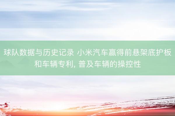 球队数据与历史记录 小米汽车赢得前悬架底护板和车辆专利, 普及车辆的操控性