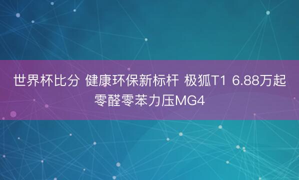 世界杯比分 健康环保新标杆 极狐T1 6.88万起零醛零苯力压MG4