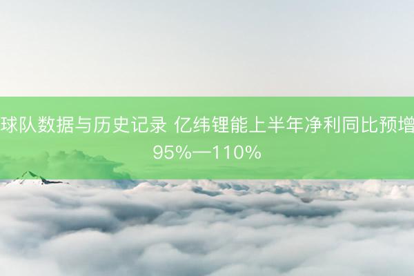 球队数据与历史记录 亿纬锂能上半年净利同比预增95%—110%