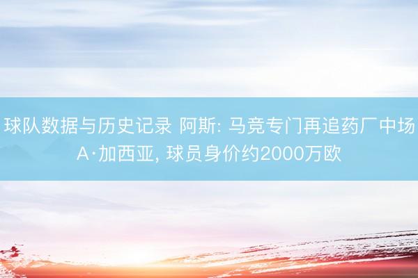 球队数据与历史记录 阿斯: 马竞专门再追药厂中场A·加西亚, 球员身价约2000万欧